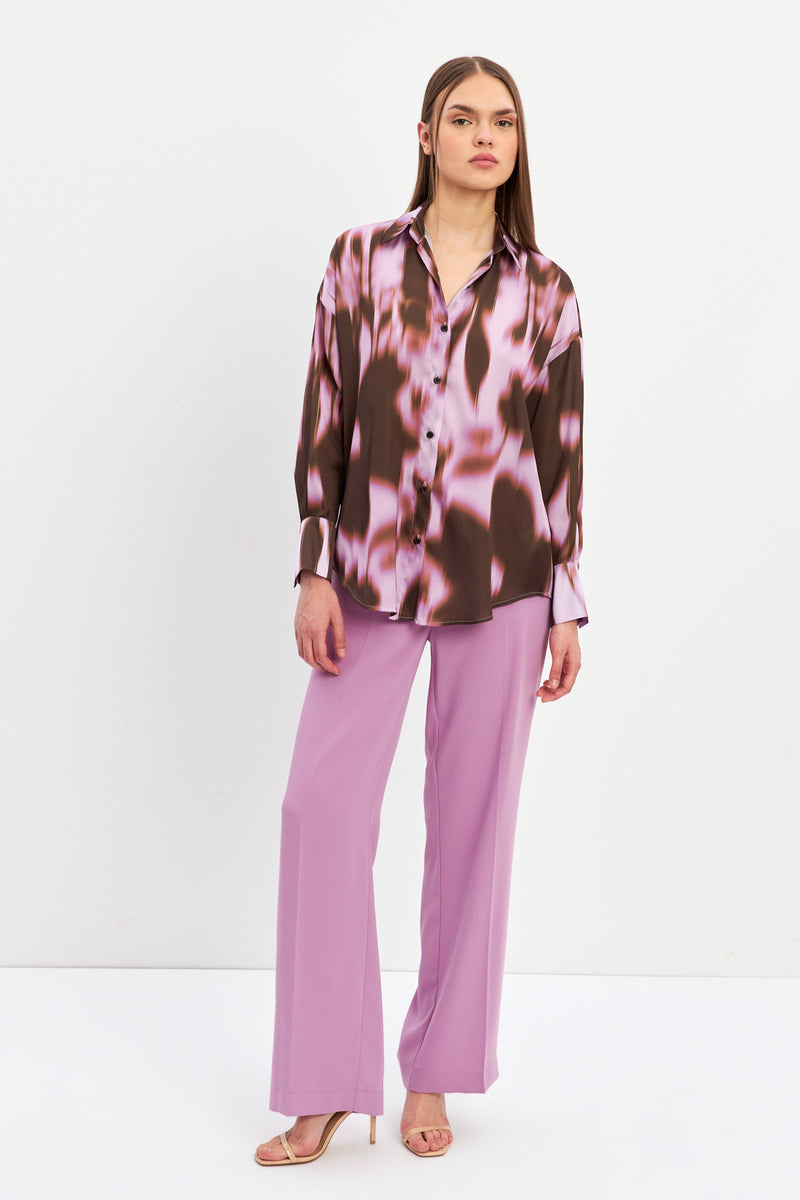 Setre Patterned Long Sleeve Shirt Purple