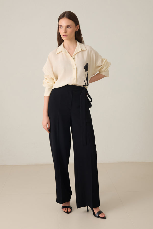 Setre Waist Tie Detailed Trousers Black