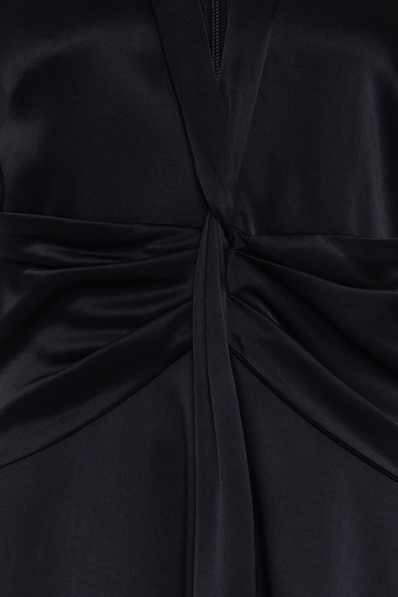 Setre Waist Detailed Midi Sleeveless Dress Black