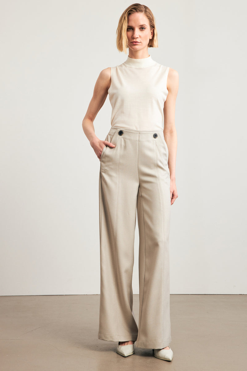 Setre Button And Pocket Detailed Trousers  Beige