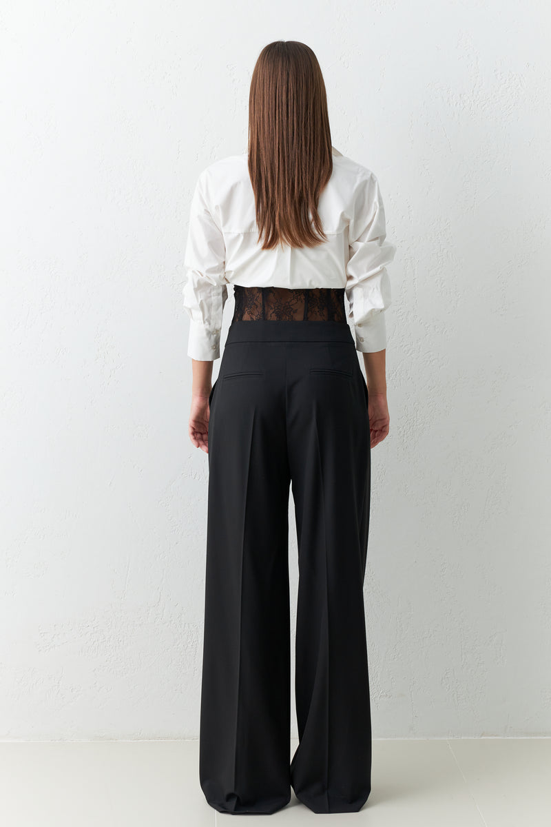 Setre Trousers With Transparent Waist Detail Black