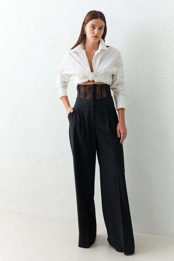 Setre Trousers With Transparent Waist Detail Black