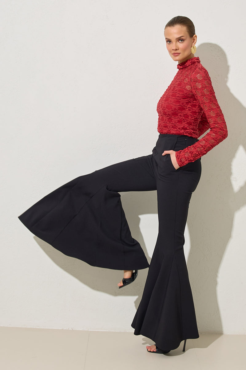 Setre Bootcut Solid Trousers Black
