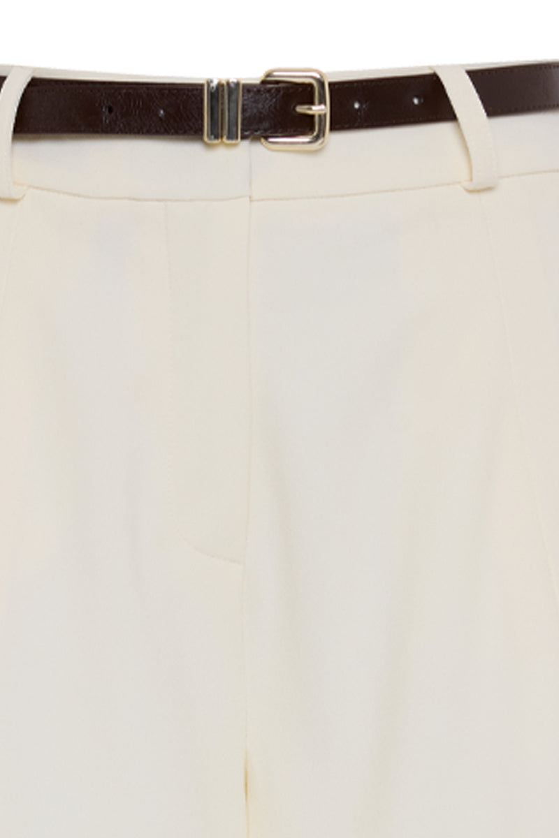 Setre Inverted Pleat Wide Trousers Cream