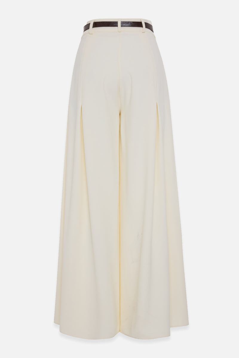 Setre Inverted Pleat Wide Trousers Cream