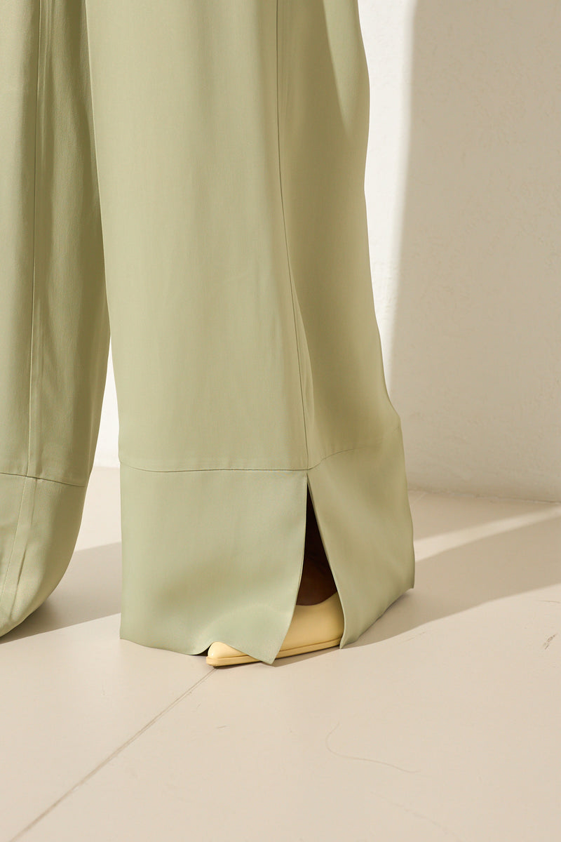 Setre Relaxed Cut Trousers With Hem Detail Light Green
