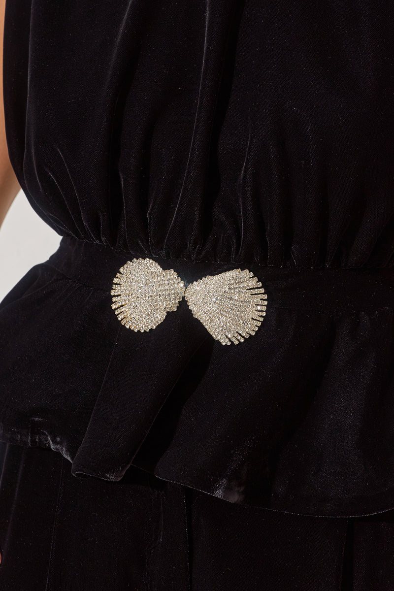 Setre Accessory Detailed Sleeveless Blouse Black