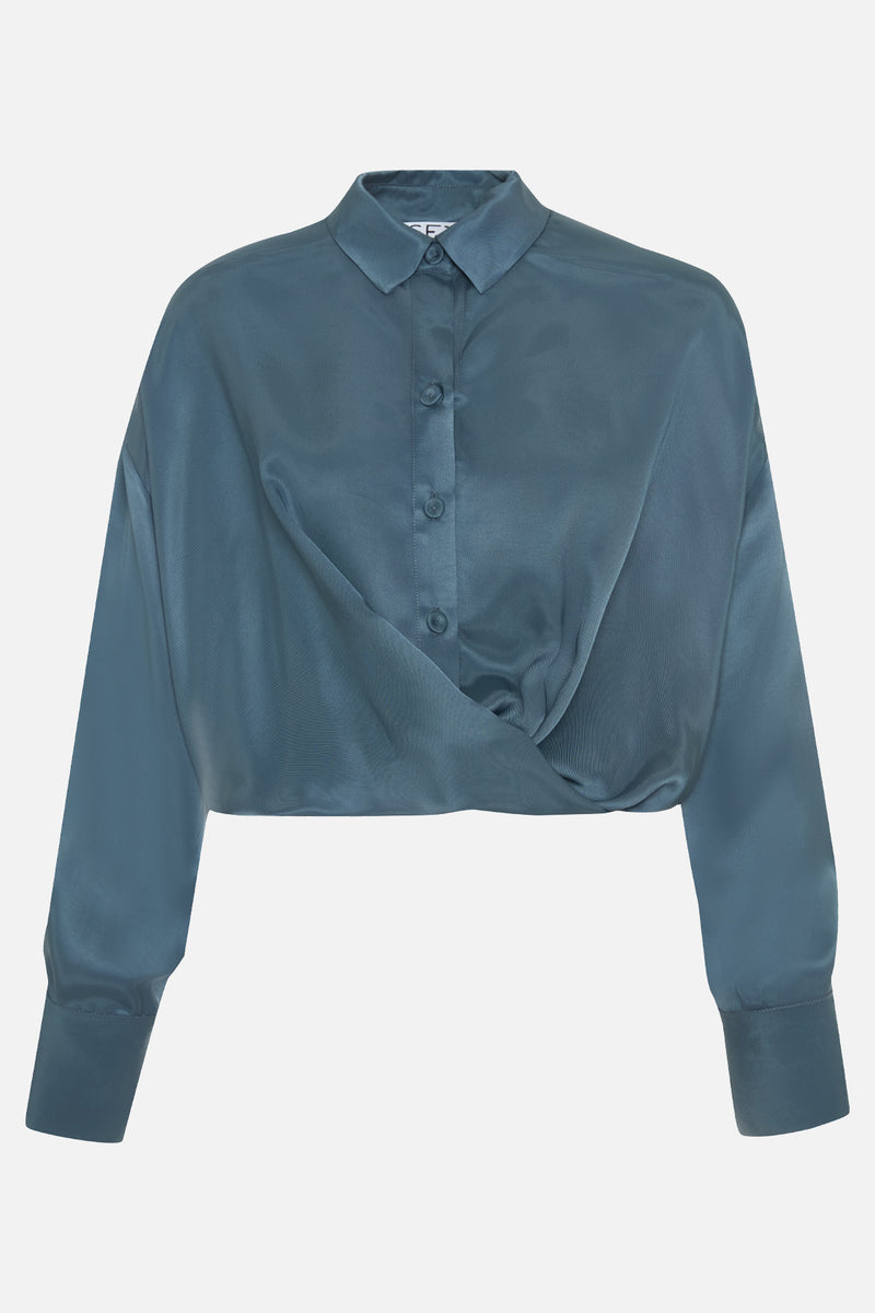Setre Twisted Detail Crop Blouse Crystal