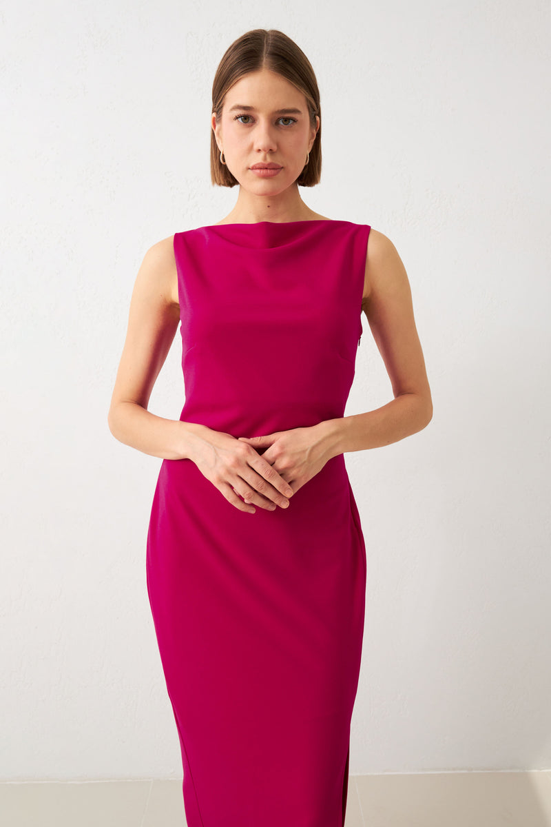 Setre Sleeveless Midi Dress Fuchsia