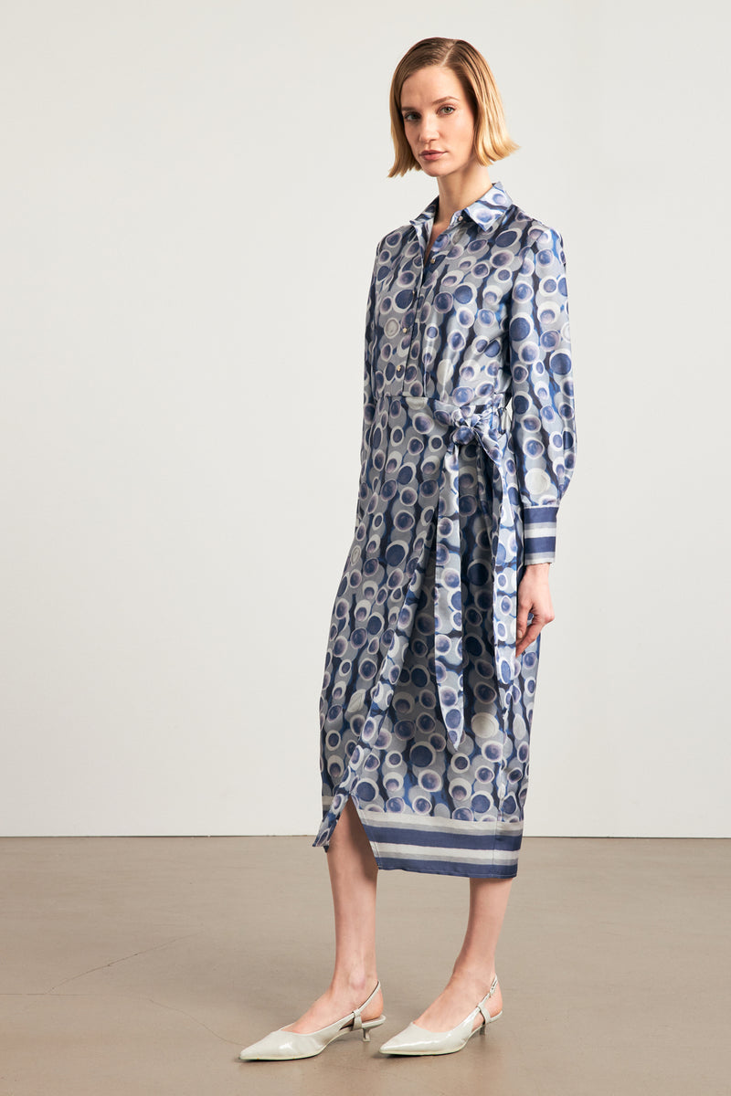 Setre Patterned Midi Dress Blue