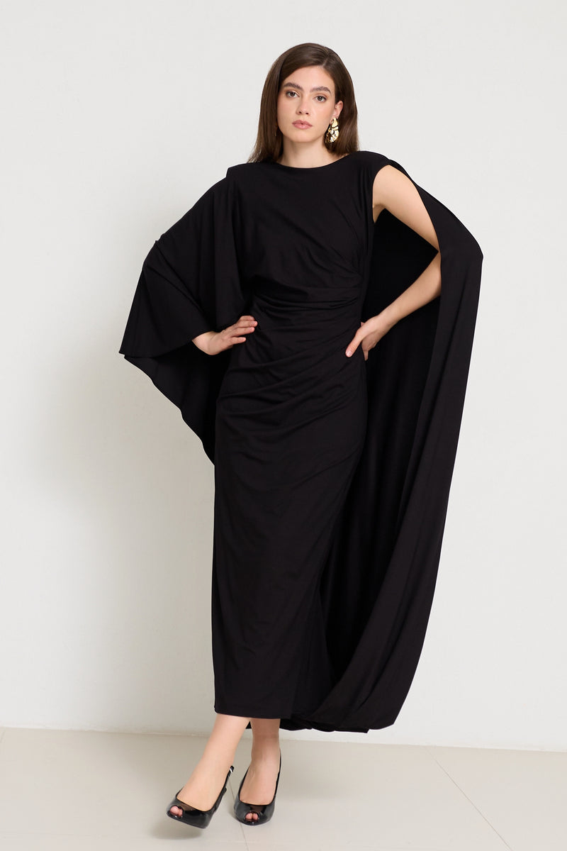 Setre Dress With Shoulder And Accessory Details Black