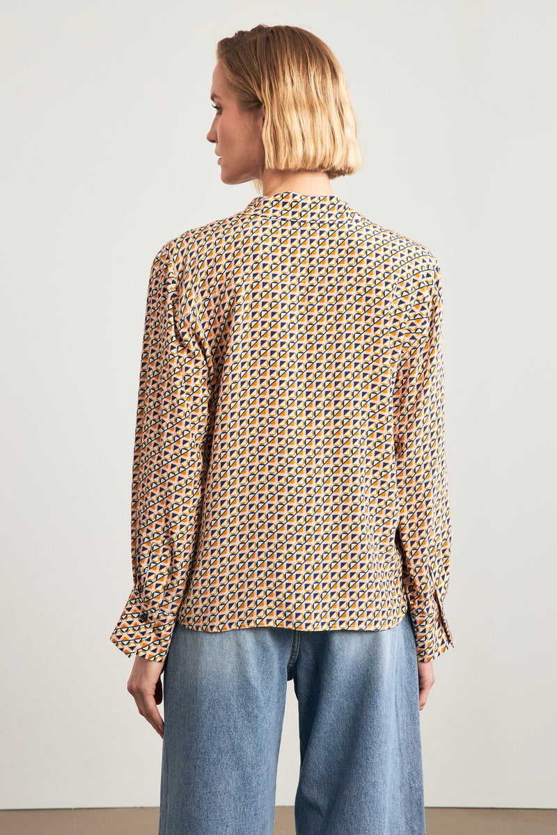 Setre Patterned Long Sleeve Shirt Mustard