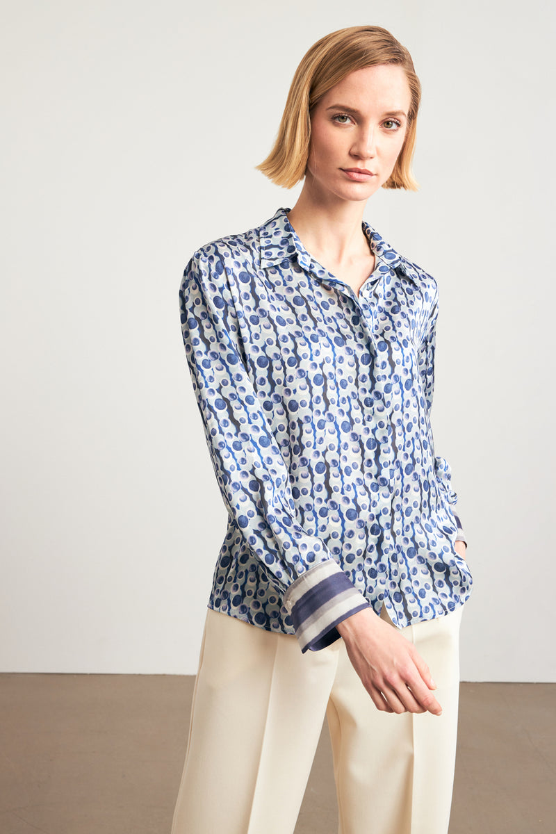 Setre Patterned Long Sleeve Shirt Blue