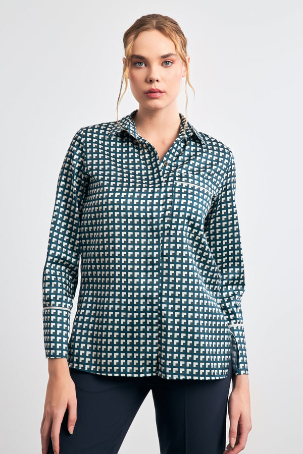 Setre Geometric Pattern Shirt Light Green