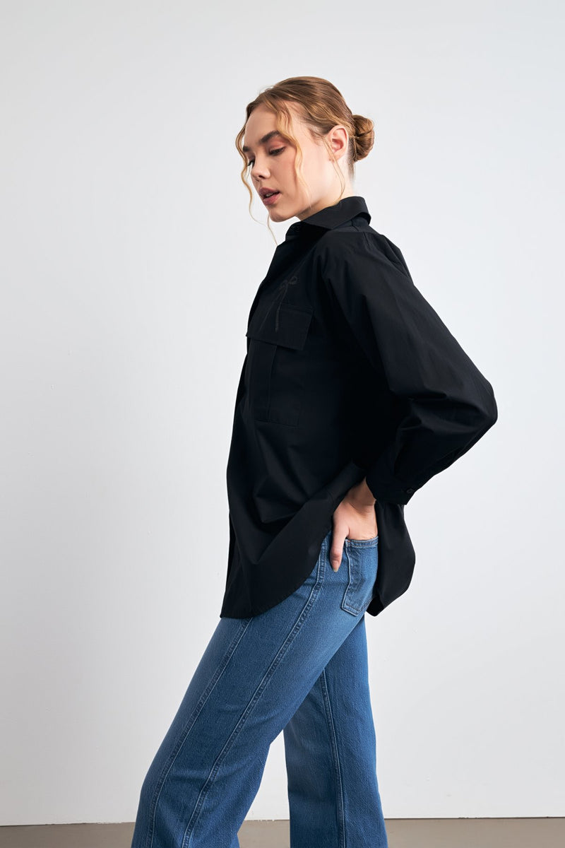 Setre Bow-Detailed Shirt Black