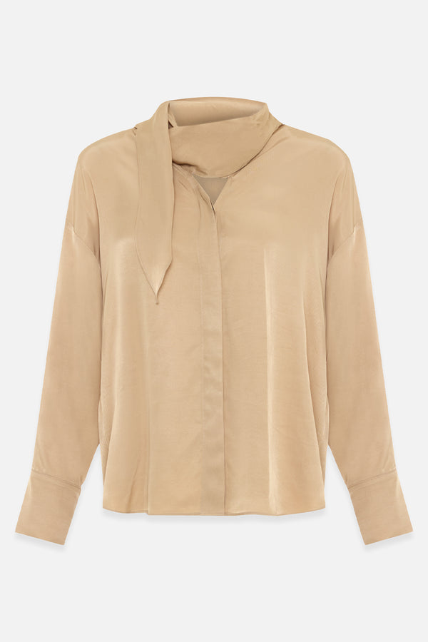 Setre Collar Tie Detail Shirt Beige