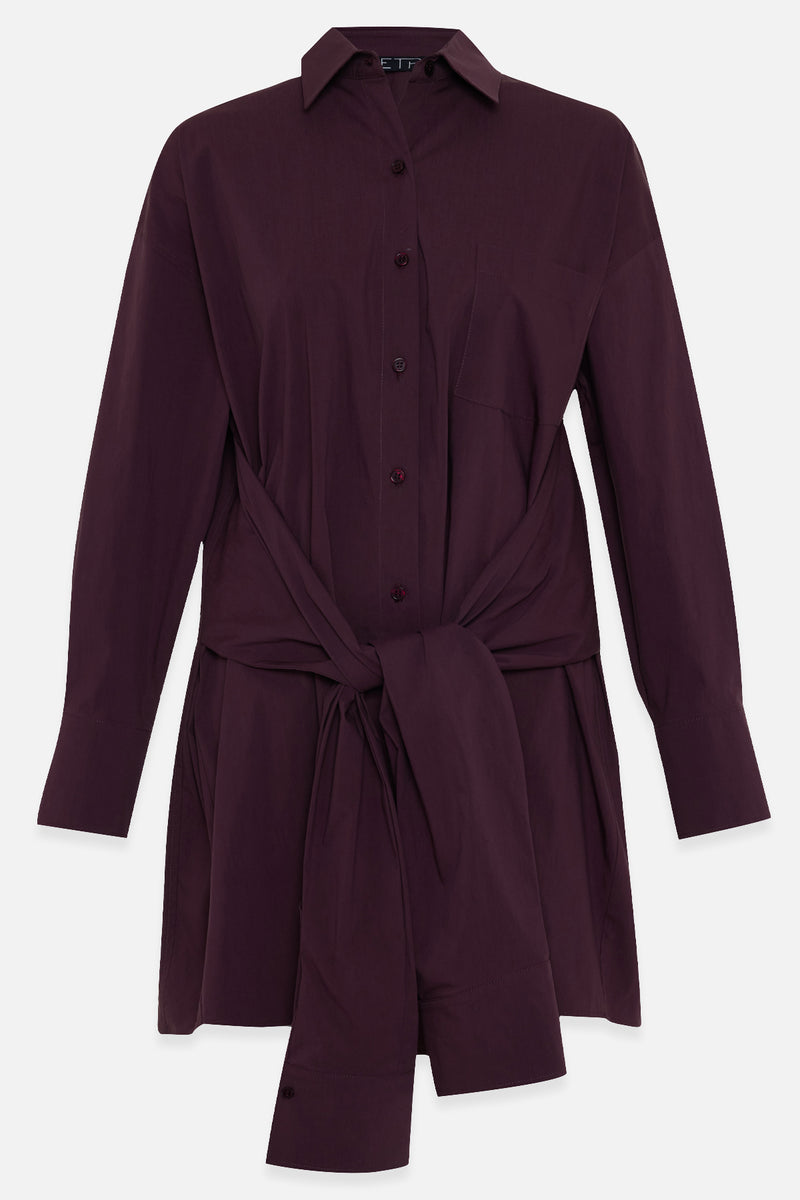 Setre Waist Tie Detailed Shirt Burgundy