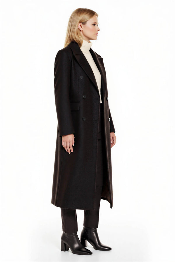 Setre Asymmetrical Button And Pocket Detailed Coat Coffee Brown