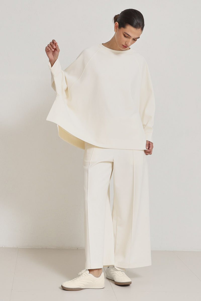 Setre Oversized Crew Neck Sweatshirt Ecru