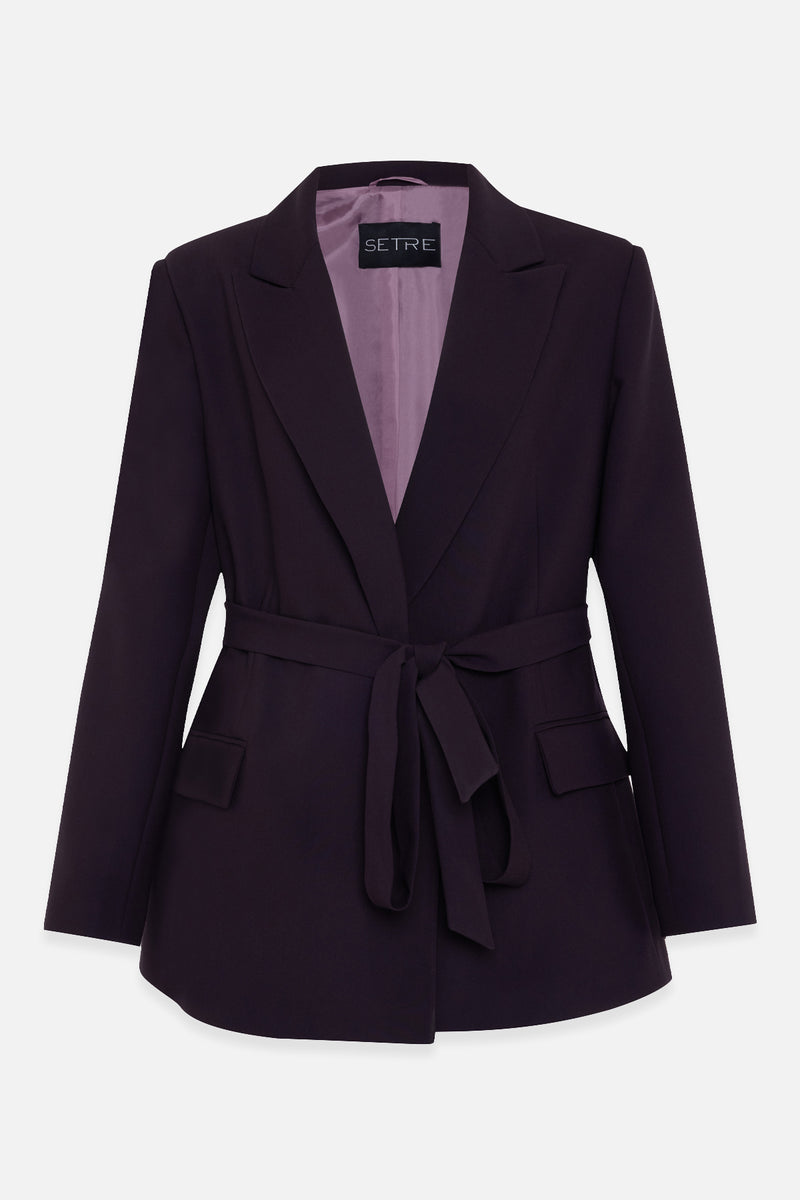 Setre Jacket And Trouser Suit With Pocket And Tie Detail Light Brown