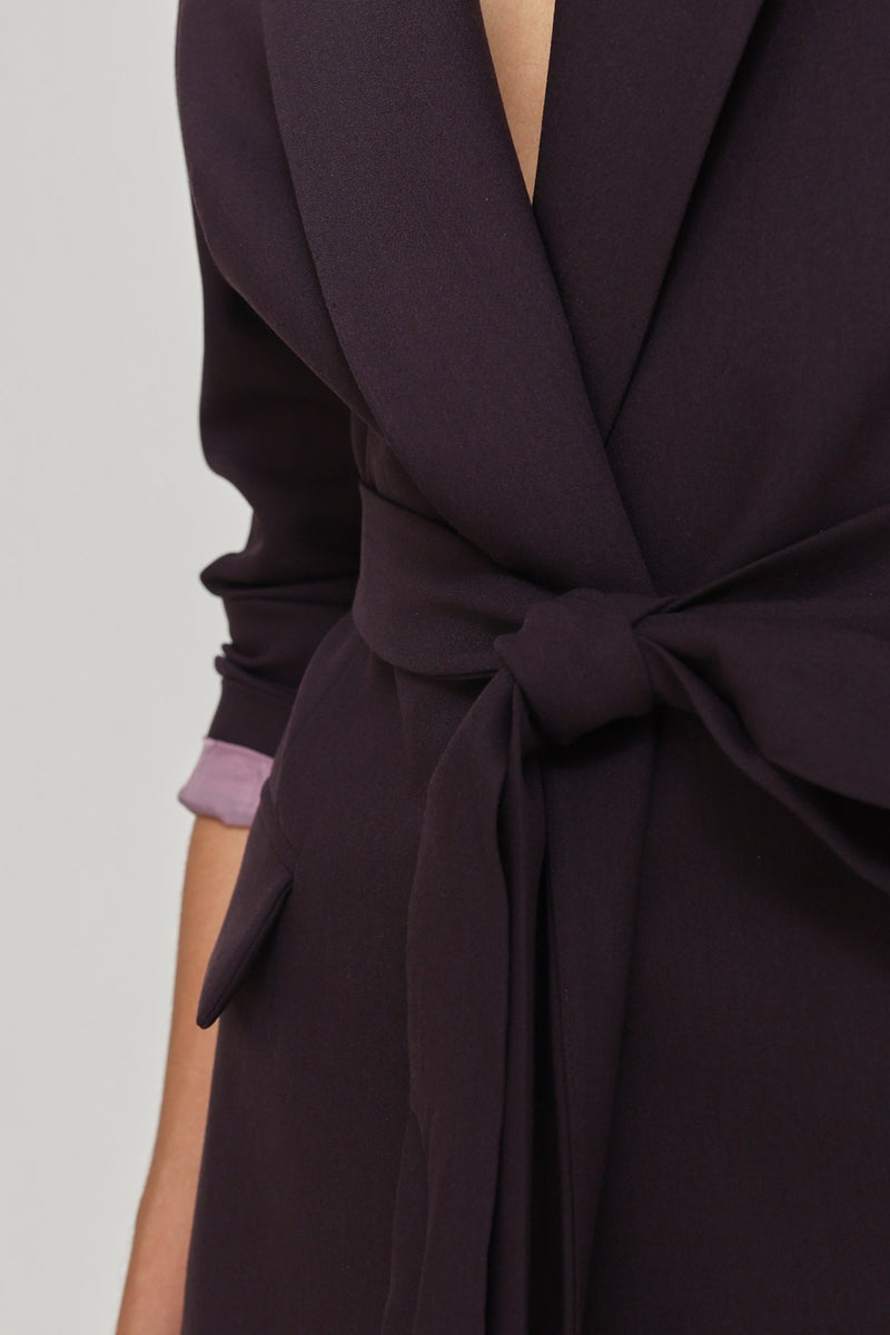 Setre Jacket And Trouser Suit With Pocket And Tie Detail Light Brown