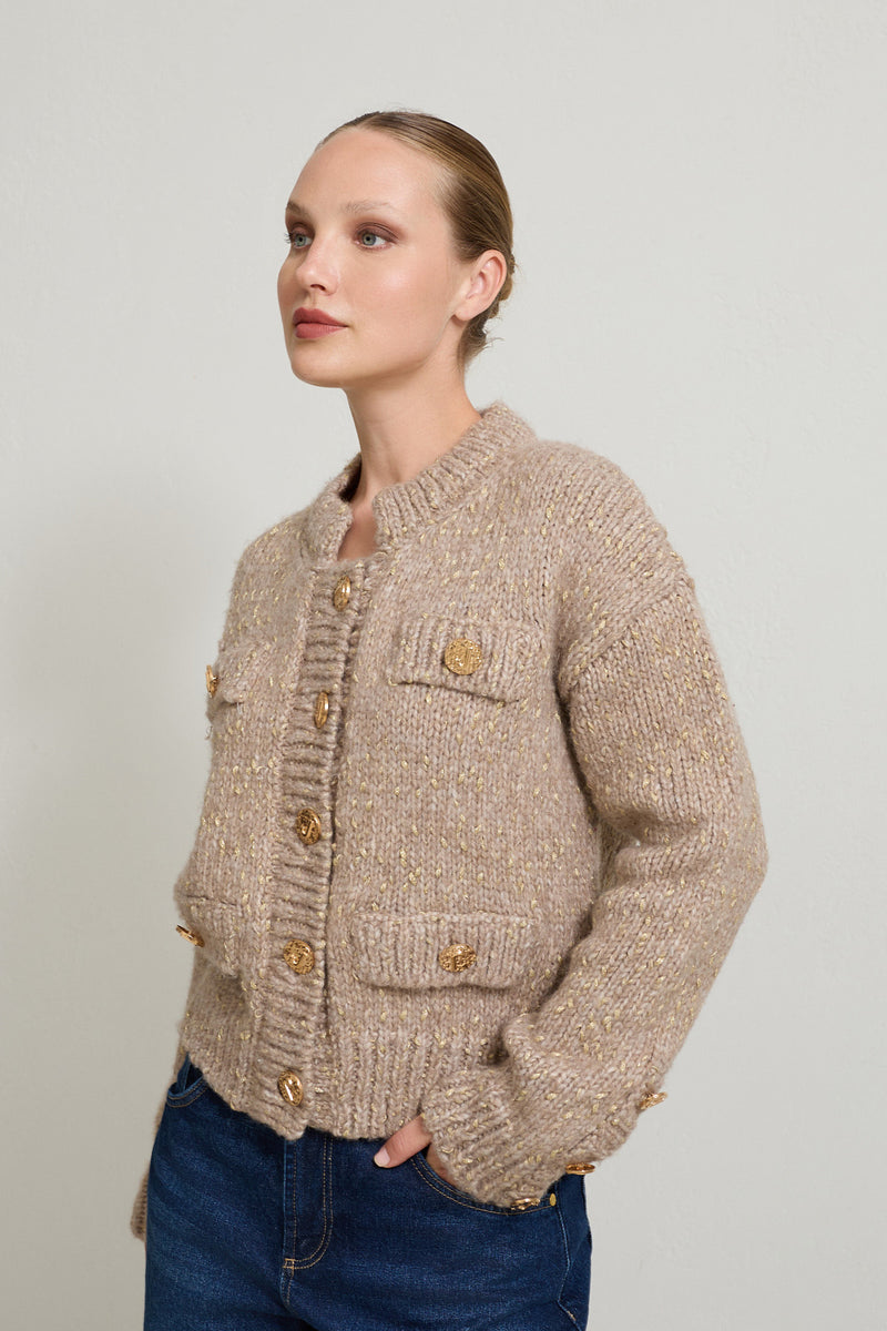 Setre Pocket Detailed Long Sleeve Knitwear Mink