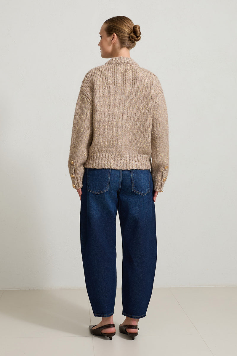 Setre Pocket Detailed Long Sleeve Knitwear Mink