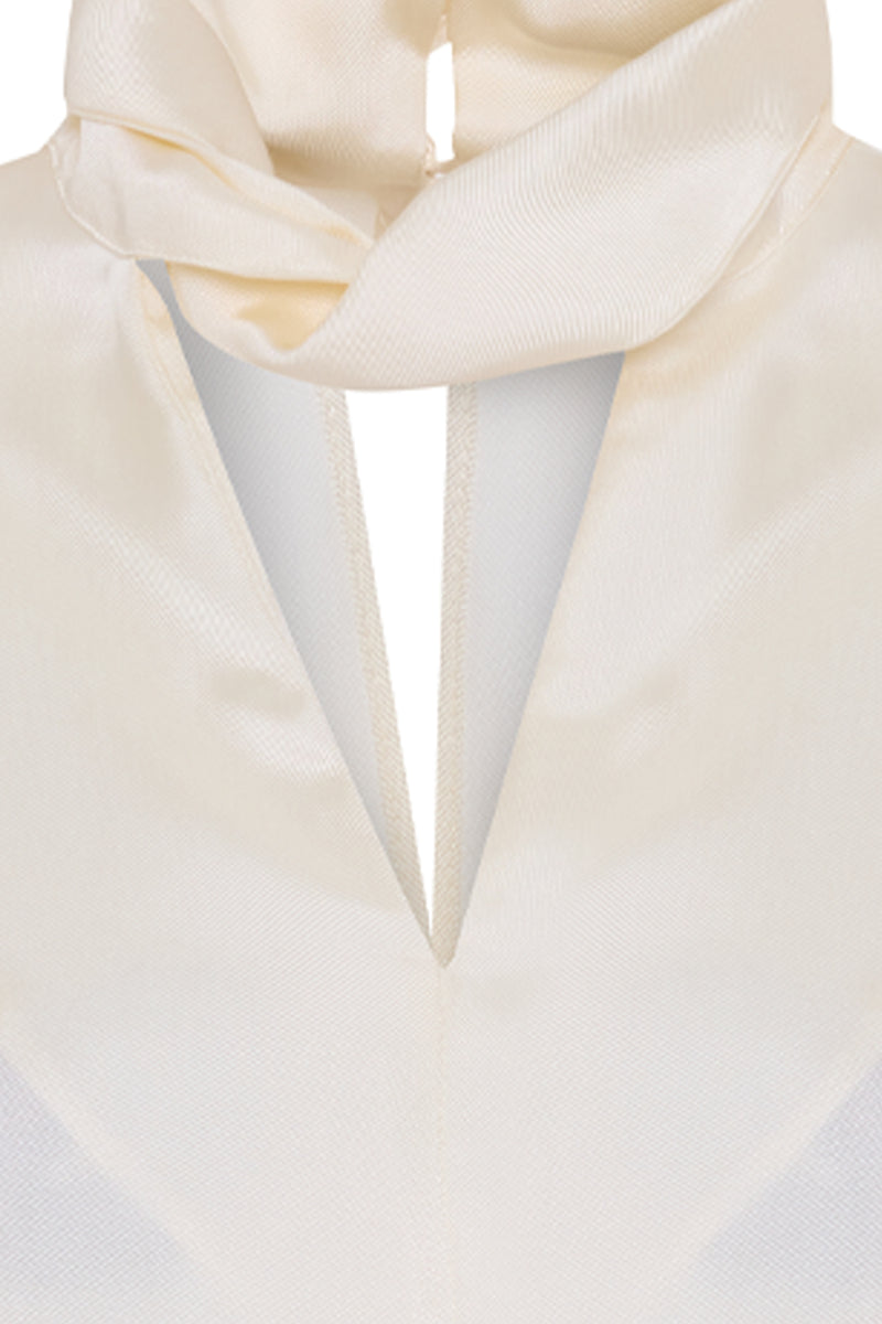 Setre V-Neck And Neck Detailed Relaxed Cut Blouse Cream