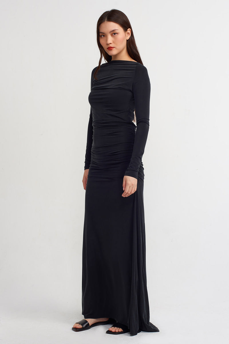 Nu Back Detail Maxi Dress Black