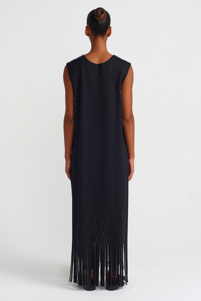 Nu Laser-Cut Long Tunic Black