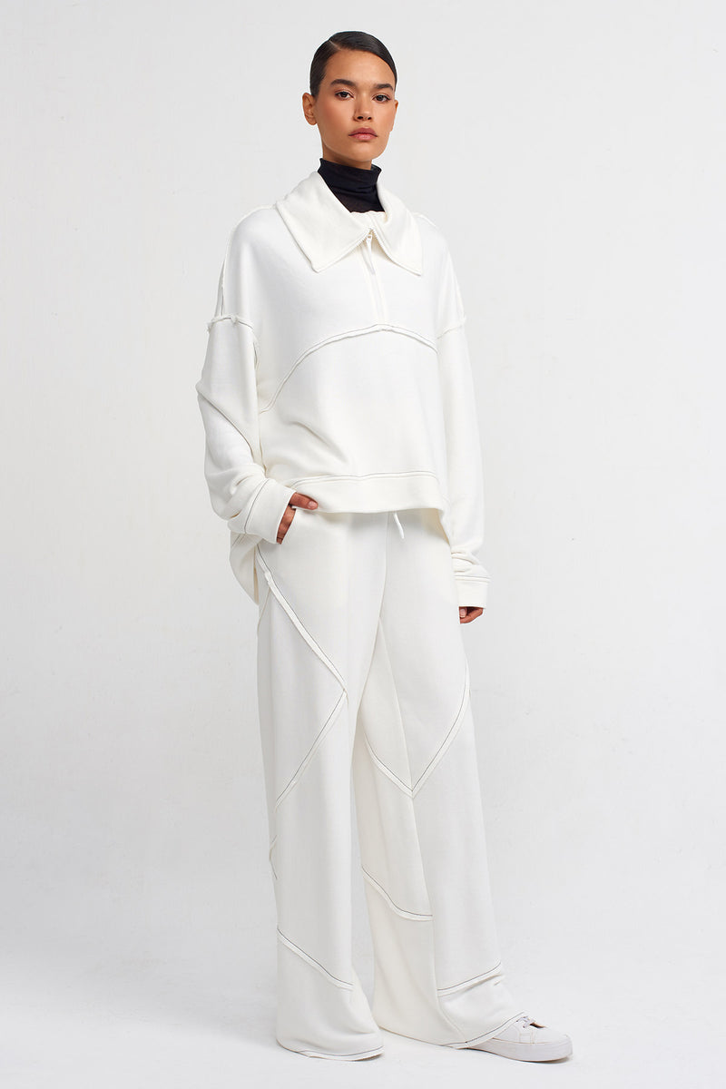 Nu Shawl Collar Lounge Sweatsh?rt Off White