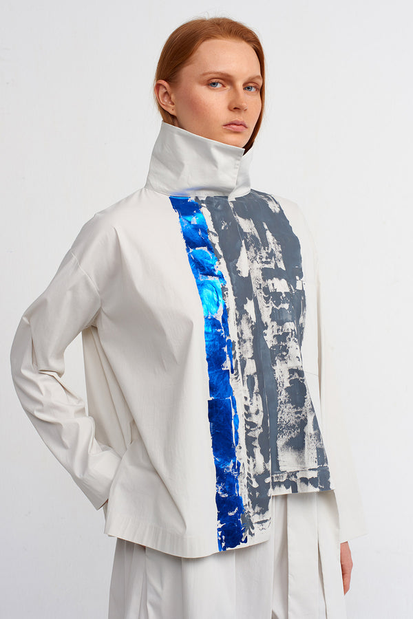 Nu Front Foil Printed Shirt Ice