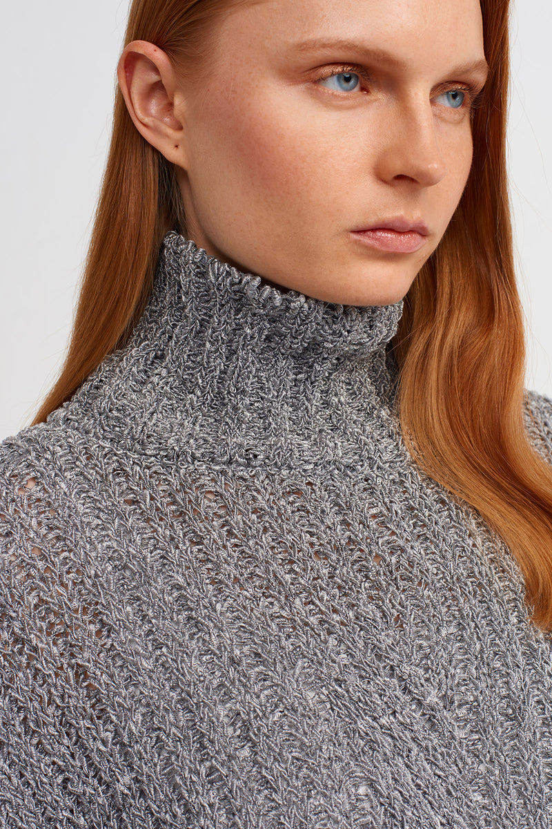 Nu Turtleneck Knit Sweater Ice