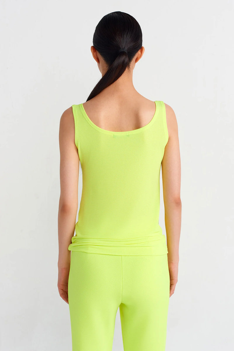 Nu Thick Strap Athlete Blouse Neon Green