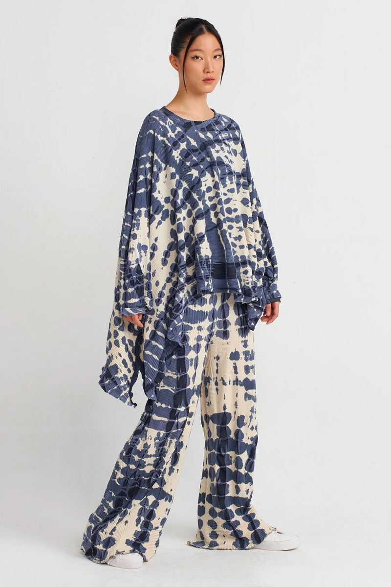Nu Batik Patterned Oversize Sweater Natural