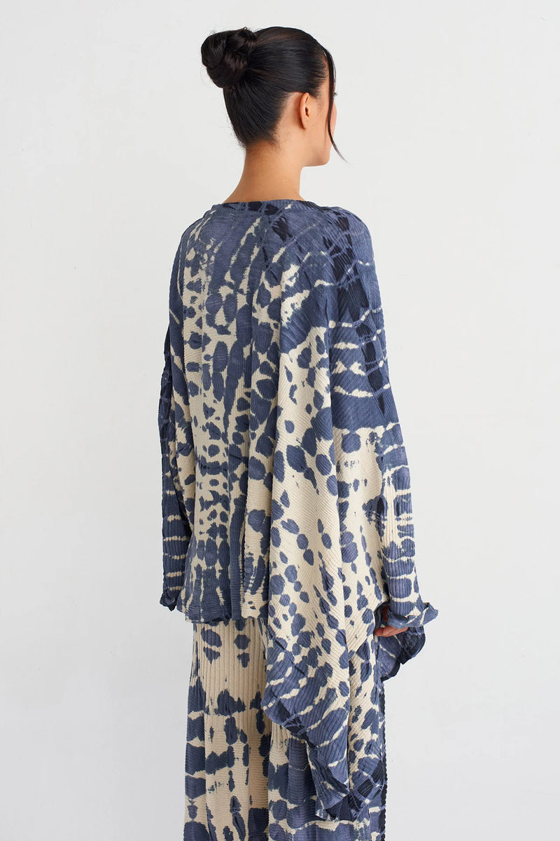 Nu Batik Patterned Oversize Sweater Natural