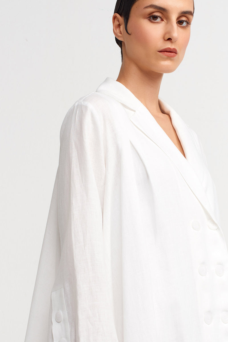 Nu Double-Breasted Jacket Dress Off White