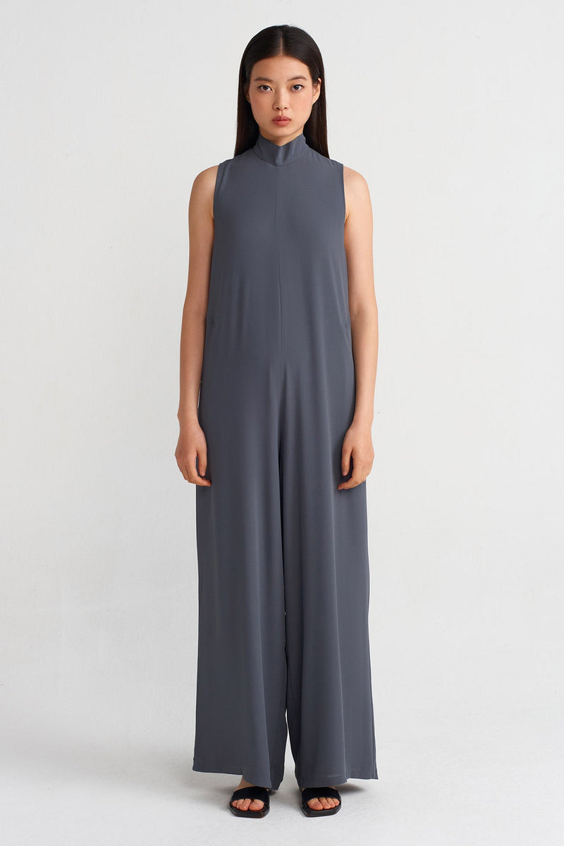 Nu Long Jumpsuit With Pockets Silver