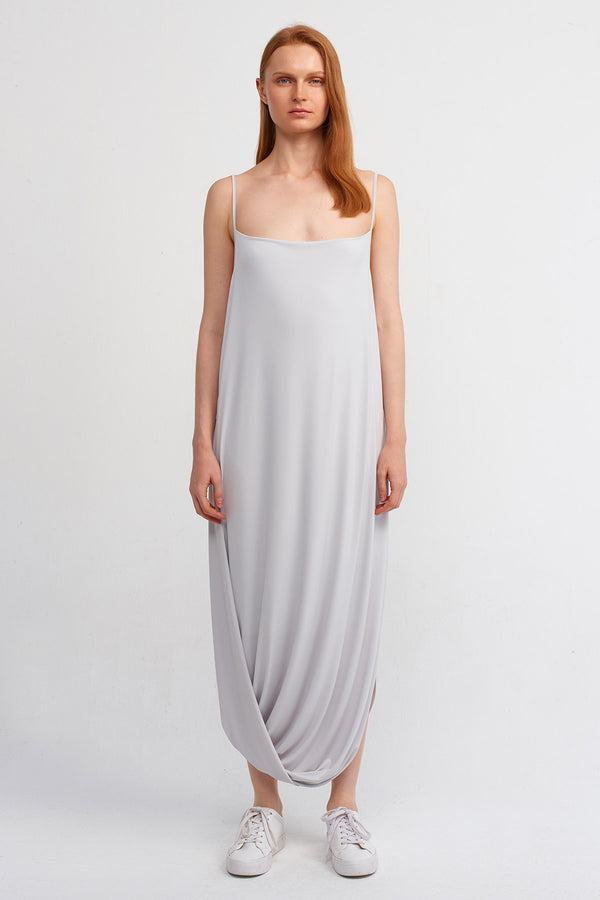 Nu Wrap Skirt, Thin-Strapped Jersey Dress Ice
