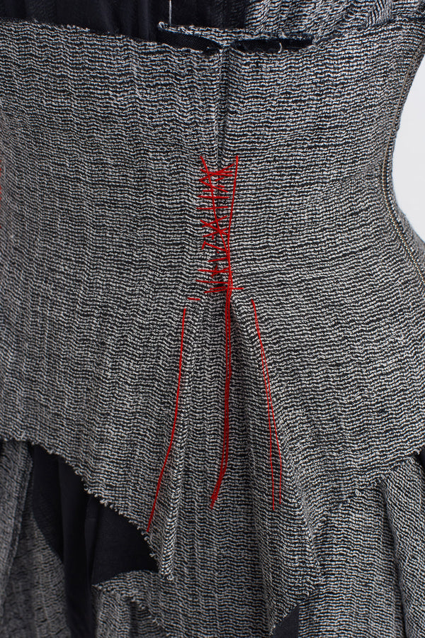 Nu Red Stitch Detail Corset Grey