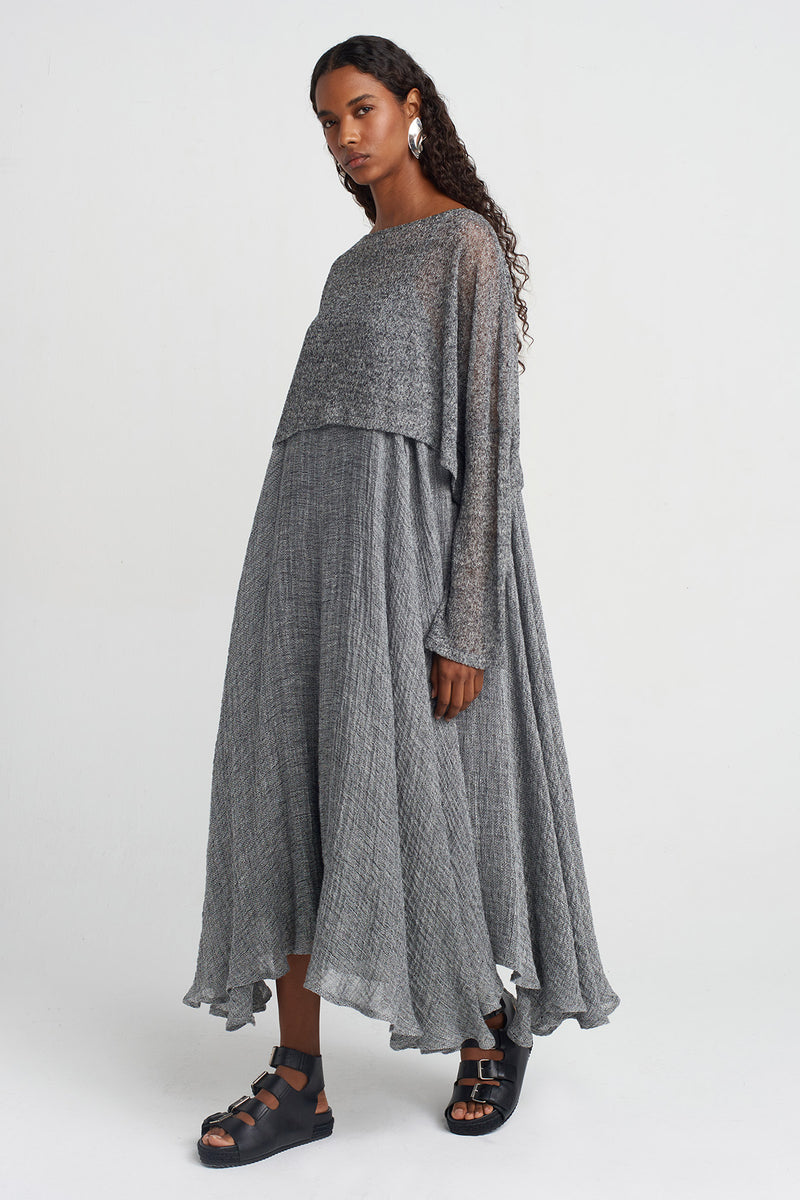 NU Crop Thin Knit Blouse Grey