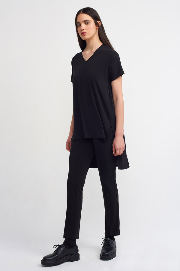 Nu Long Back Jersey T-Shirt Black
