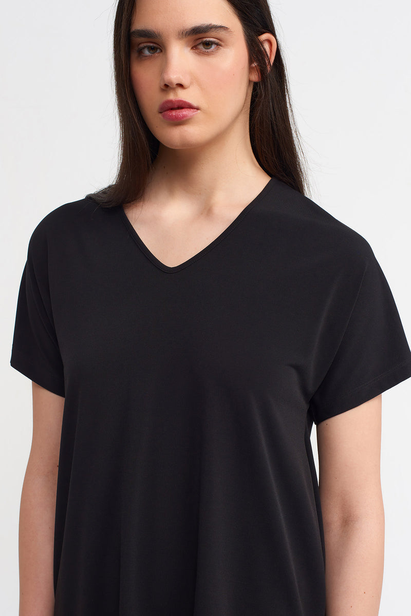 Nu Long Back Jersey T-Shirt Black