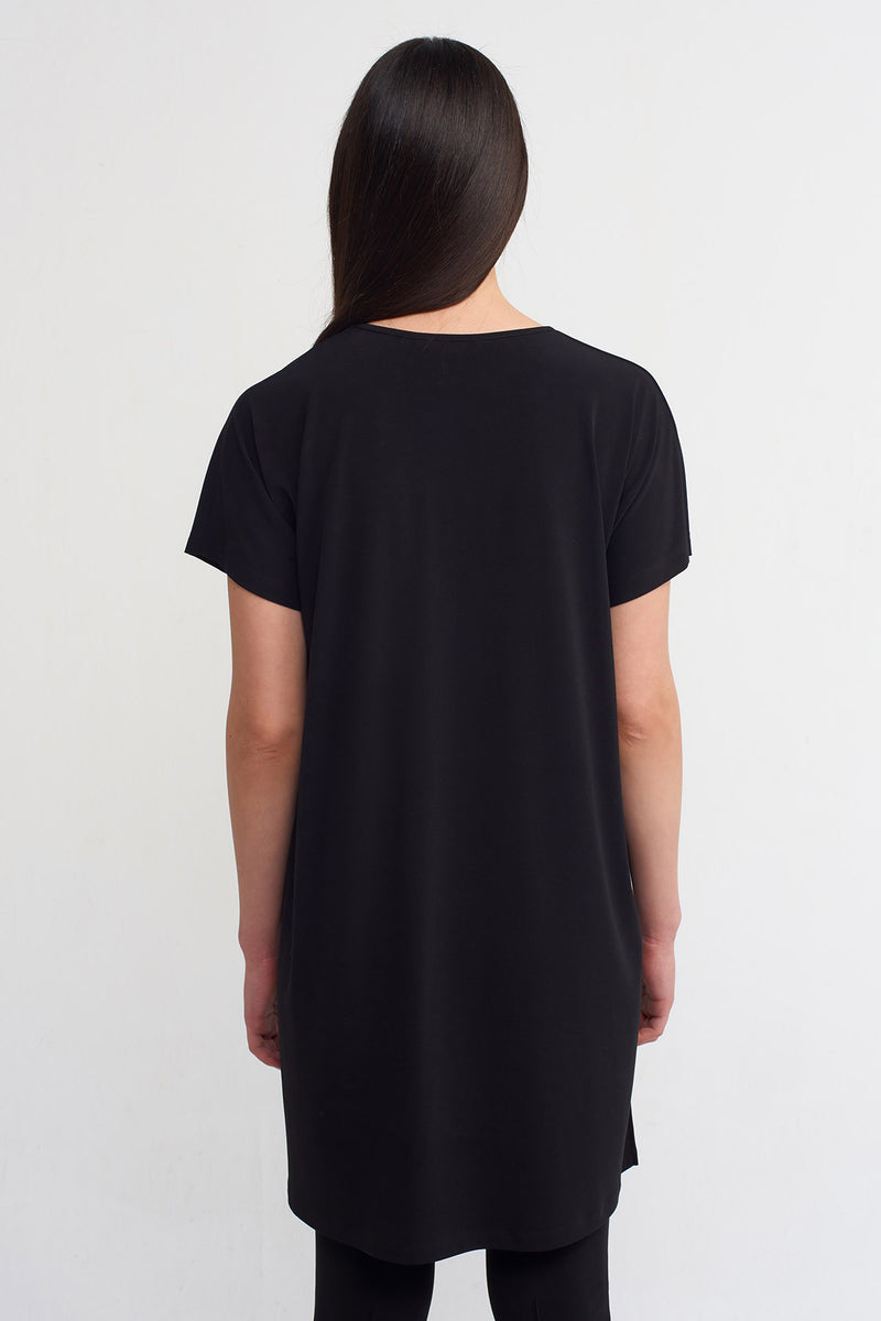 Nu Long Back Jersey T-Shirt Black
