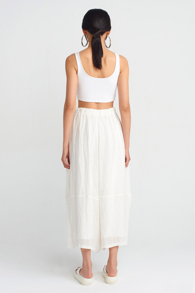 NU Linen Midi Pants Off White
