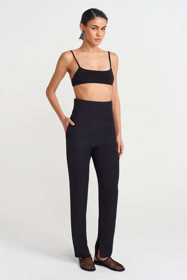 Nu High Waist Skinny Trousers Black