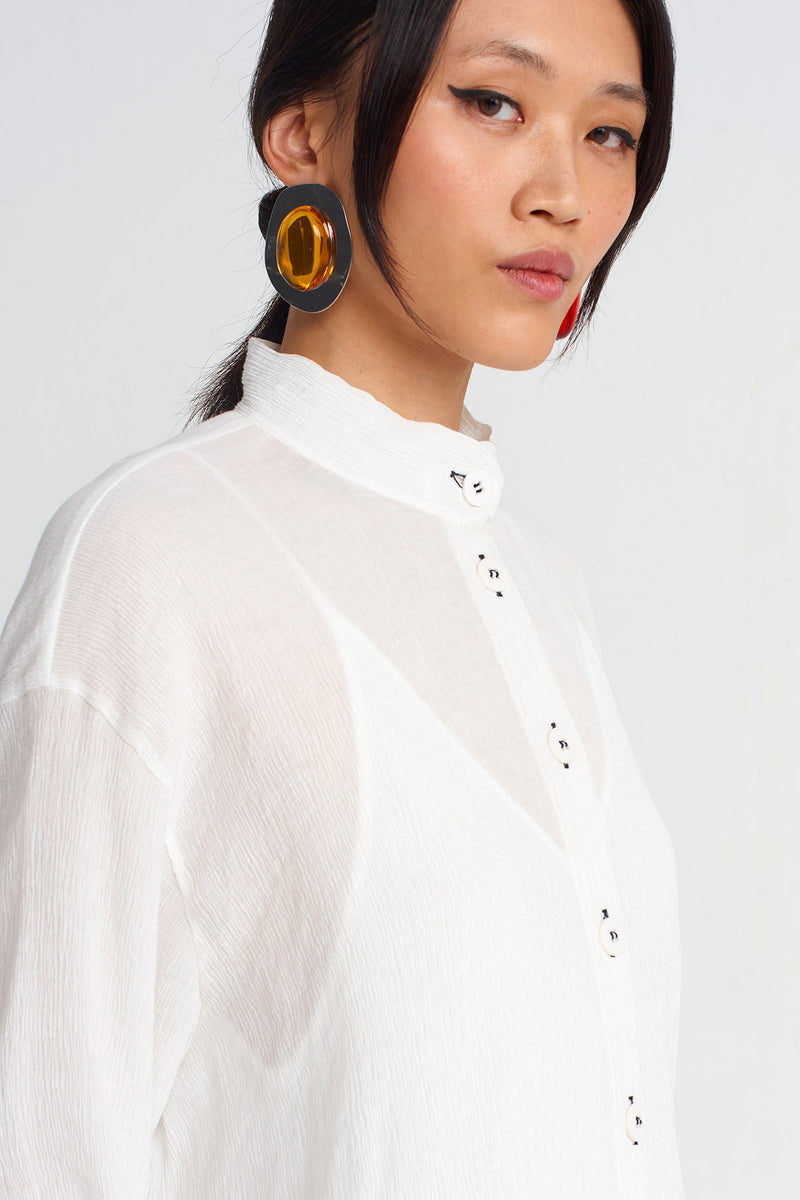 NU Crinkle Fabric Shirt Dress Black