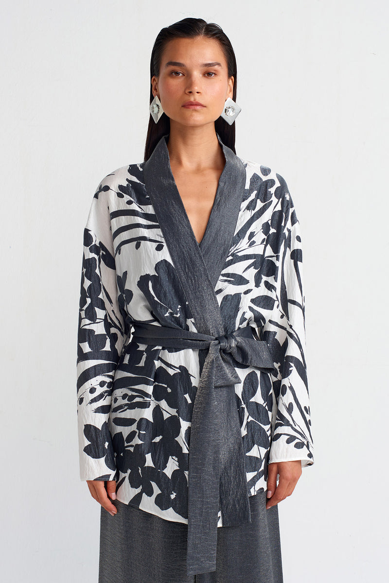 NU Printed Short Kimono Multi Color
