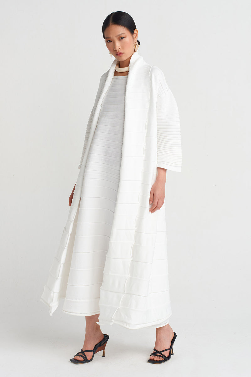 Nu Accordion Knit Cardigan Off White