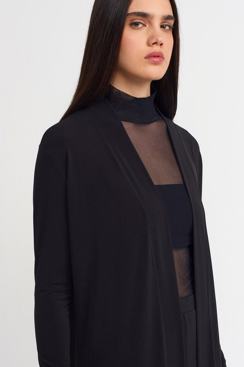Nu Long Jersey Cardigan Black
